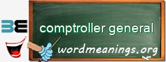 WordMeaning blackboard for comptroller general